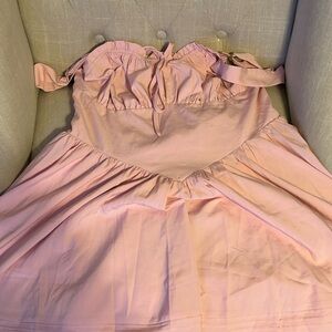 Girls Pink Strapless Ruffle Sundress